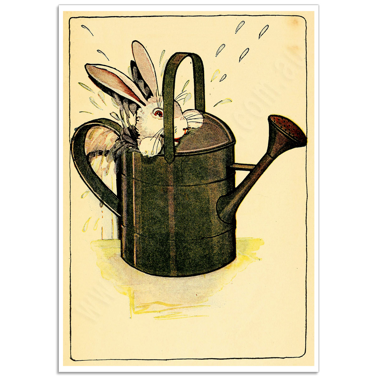 Book Illustration Poster - Peter Rabbit Hiding